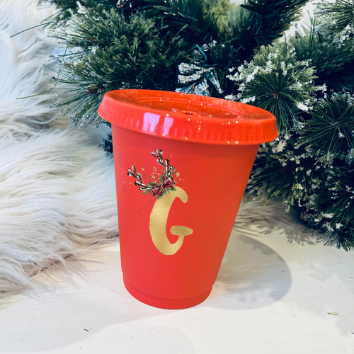 Mini personalised antler initial cold cup