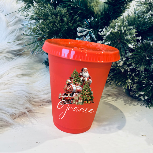 Mini personalised vintage santa cold cup