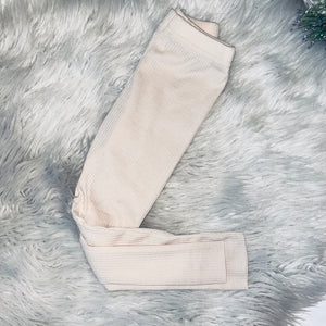 Cream ribbed leggings