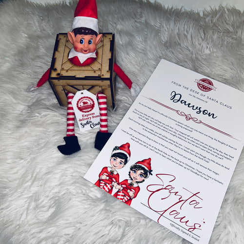 Elf on the shelf arrival crate