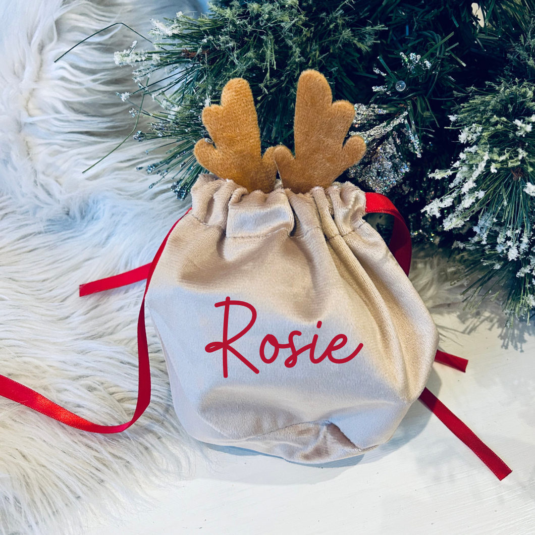 Personalised reindeer pouch