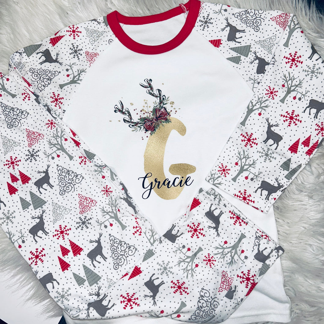 Reindeer theme pyjamas