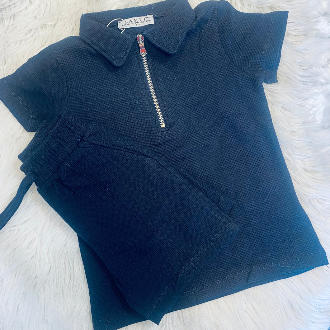 Boys navy zip co-ord set