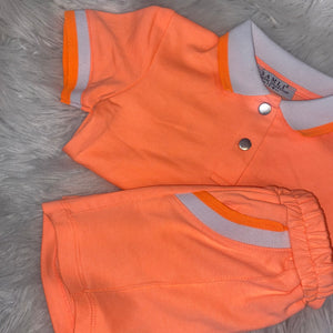 Baby boy orange poloshirt & short set