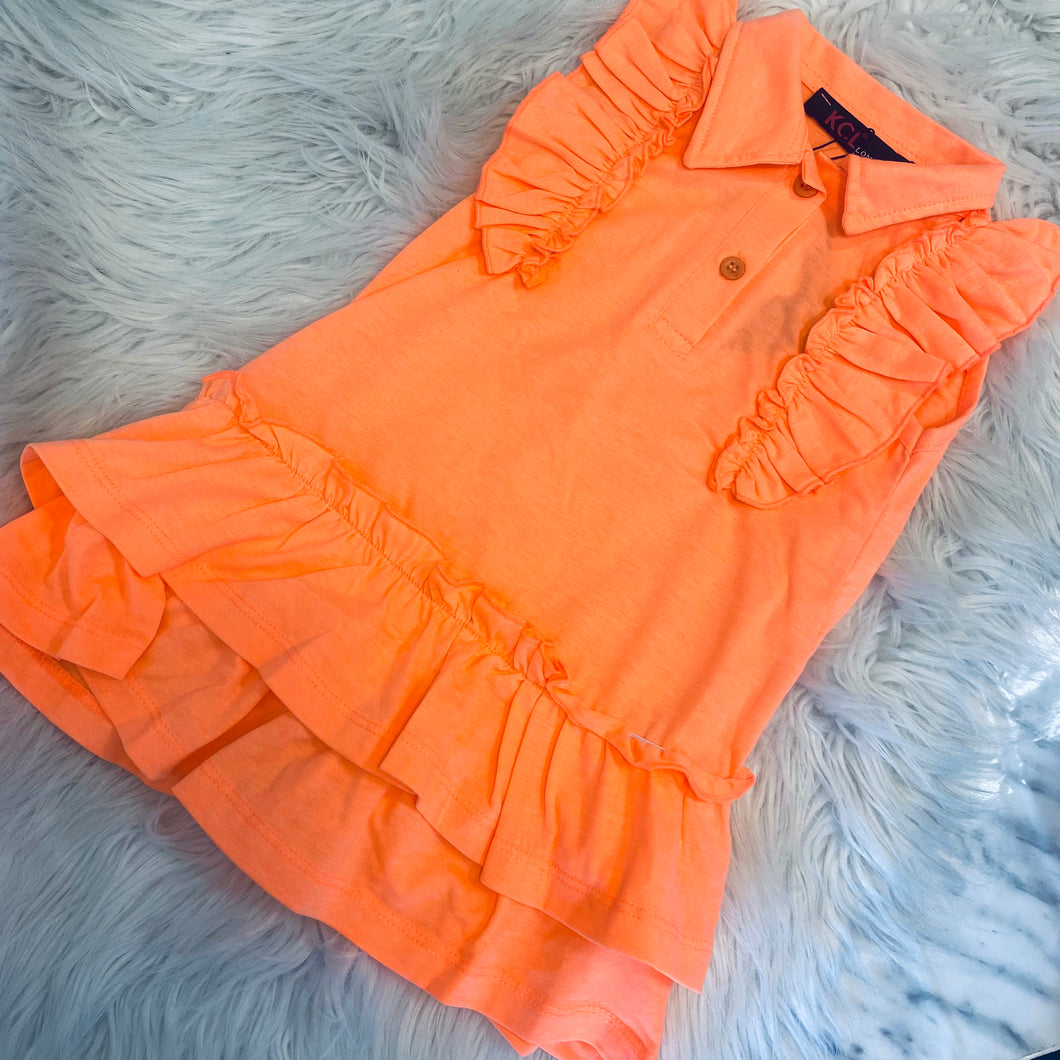 Baby girl orange ruffle dress