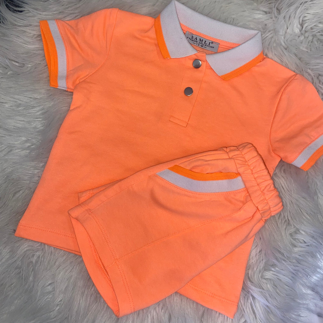 Baby boy orange poloshirt & short set