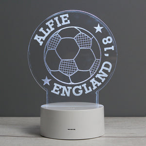 Personalised Football LED Colour Changing Desk Night Light