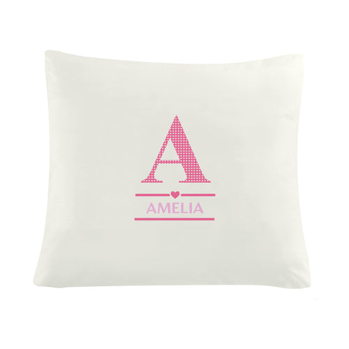 Personalised Girls Initial Cushion Cover