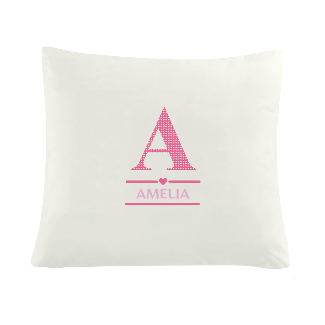 Personalised Girls Initial Cushion Cover