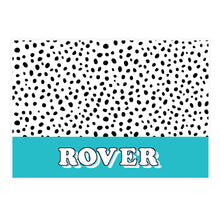 Personalised Blue Spots Dog Placemat