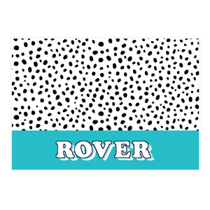 Personalised Blue Spots Dog Placemat