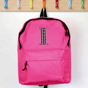 Personalised Star Initial Pink Backpack