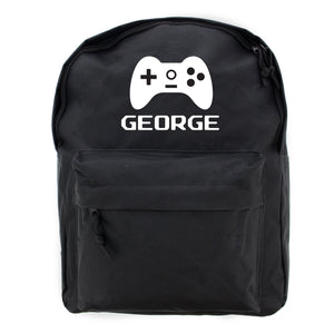 Personalised Gaming Black Backpack