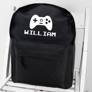 Personalised Gaming Black Backpack