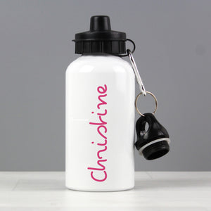 Personalised Pink Named Drinks Bottle