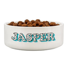 Personalised Blue Spots Name 14cm Medium Pet Bowl