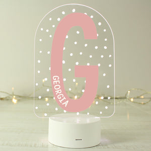 Personalised Initial LED Colour Changing Night Light