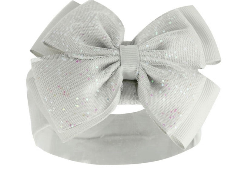 Baby girl grey bow head band