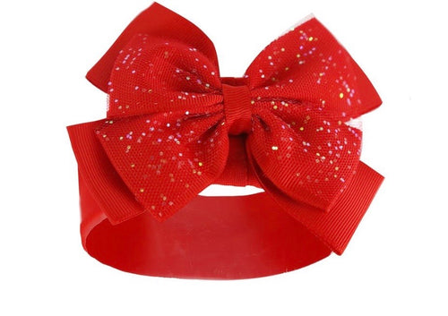 Baby girl red bow head band