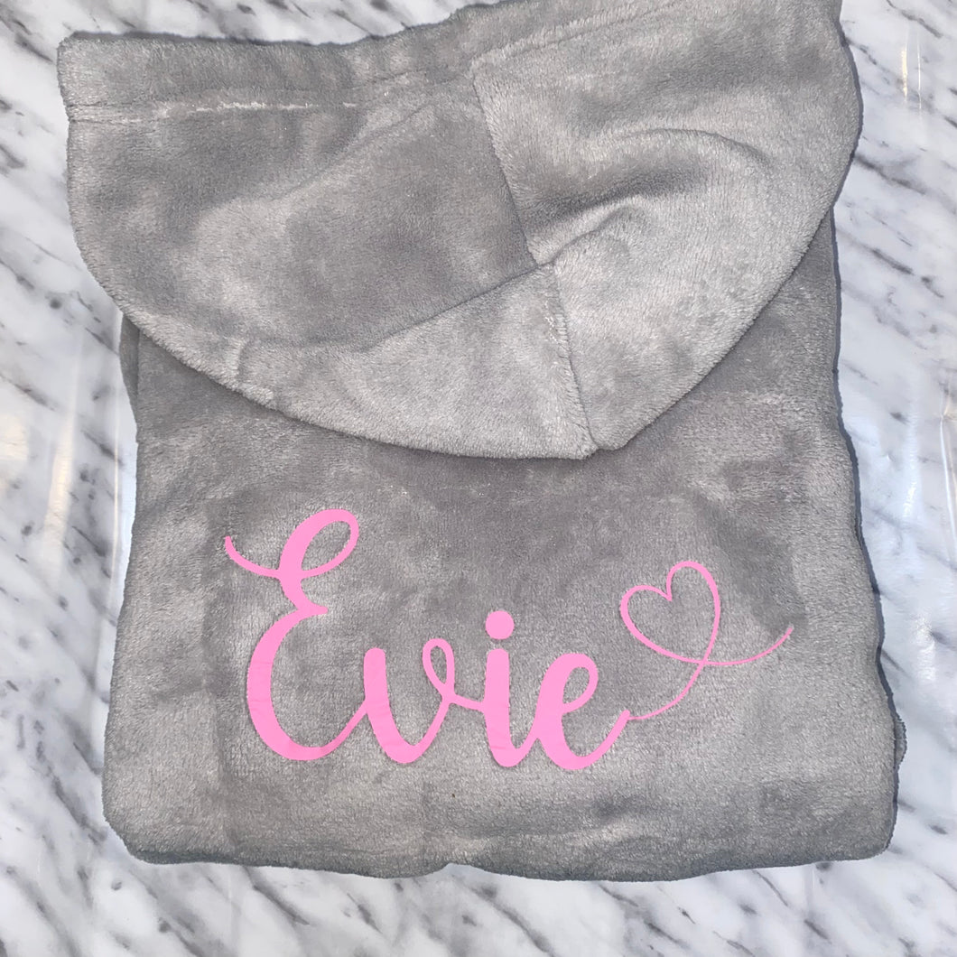 Pink personalised dressing gown 12-18months