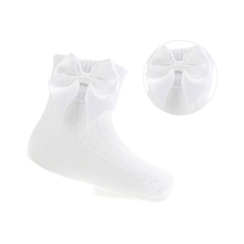 White bow ankle sock