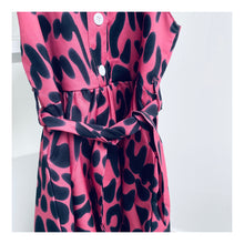 Raspberry leopard print dress