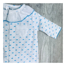 Boys baby blue crown baby grow