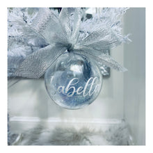 Personalised Christmas Bauble with feathers and glitter