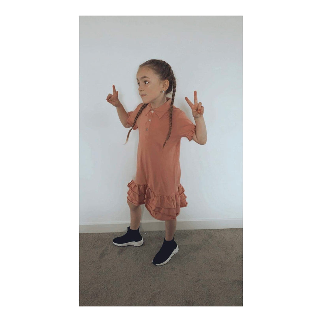 Girls Salmon rara dress